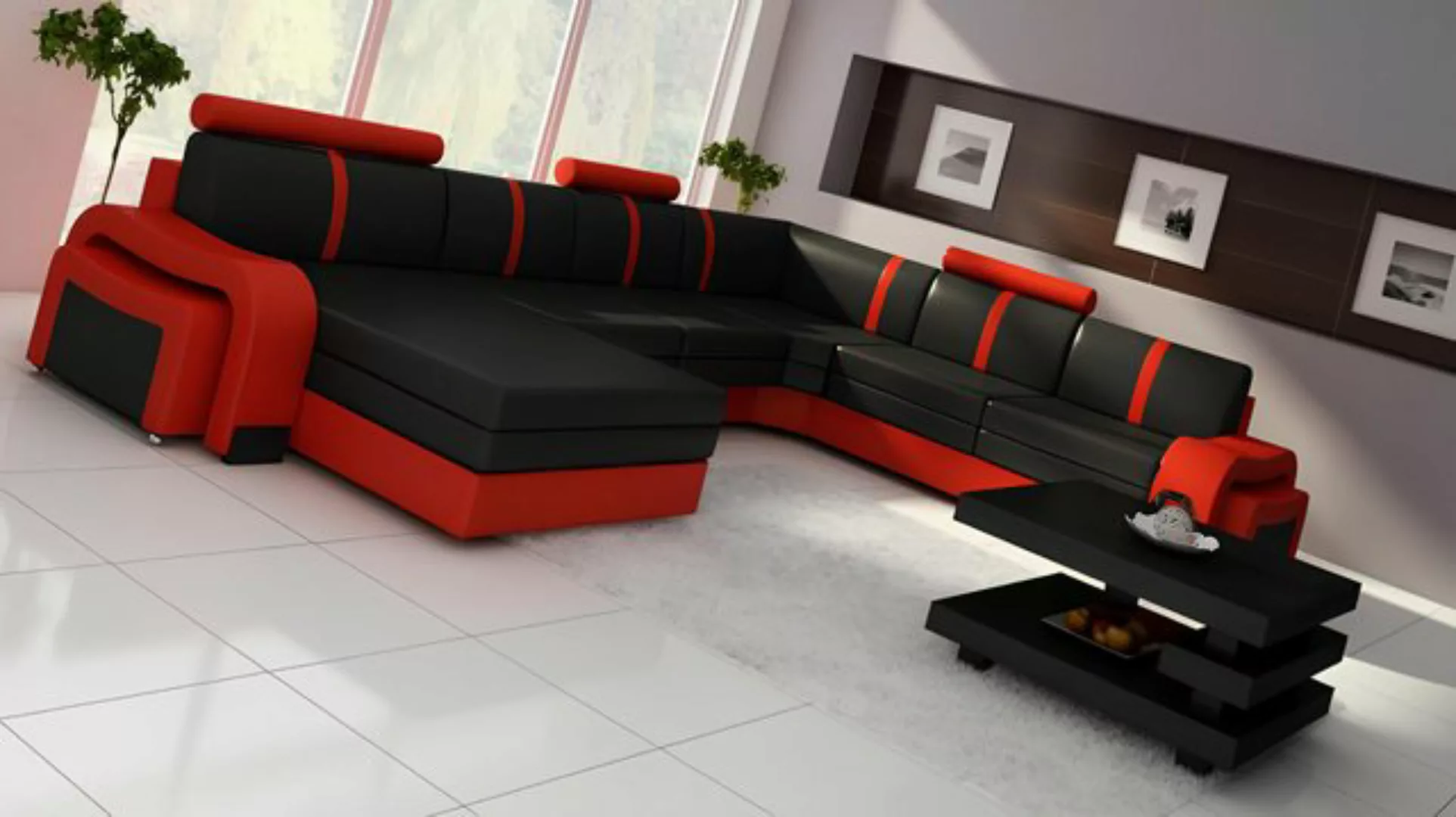 JVmoebel Ecksofa Ecksofa Eckcouch NEU Wohnlandschaft Sofa Polster Ledersofa günstig online kaufen