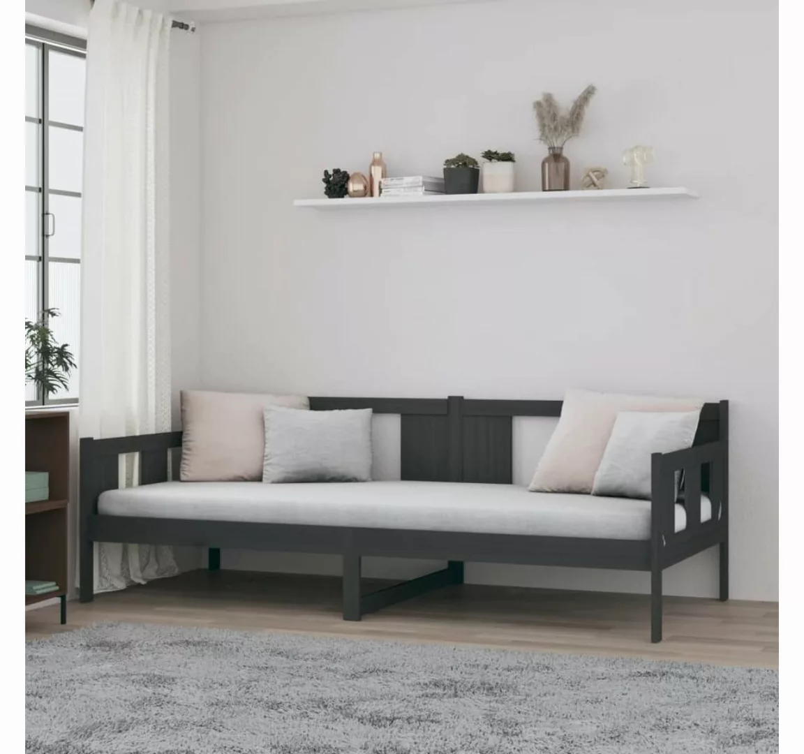 furnicato Bett Tagesbett Grau Massivholz Kiefer 90x190 cm günstig online kaufen