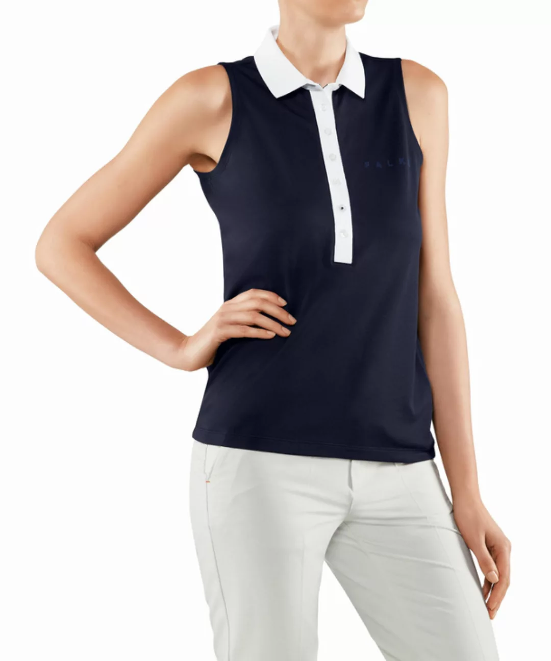 FALKE Damen Polo Shirt Polo, L, Blau, Baumwolle, 37483-643704 günstig online kaufen