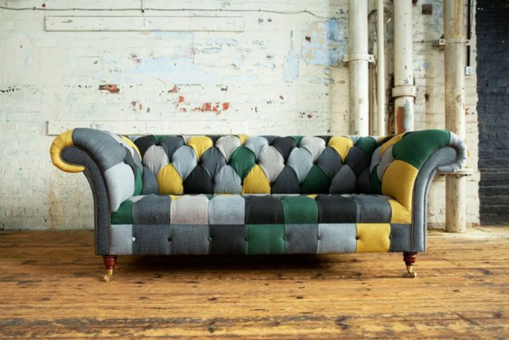 JVmoebel Chesterfield-Sofa Dreisitzer Polster Design Sofa 3er Sitz Zimmer M günstig online kaufen