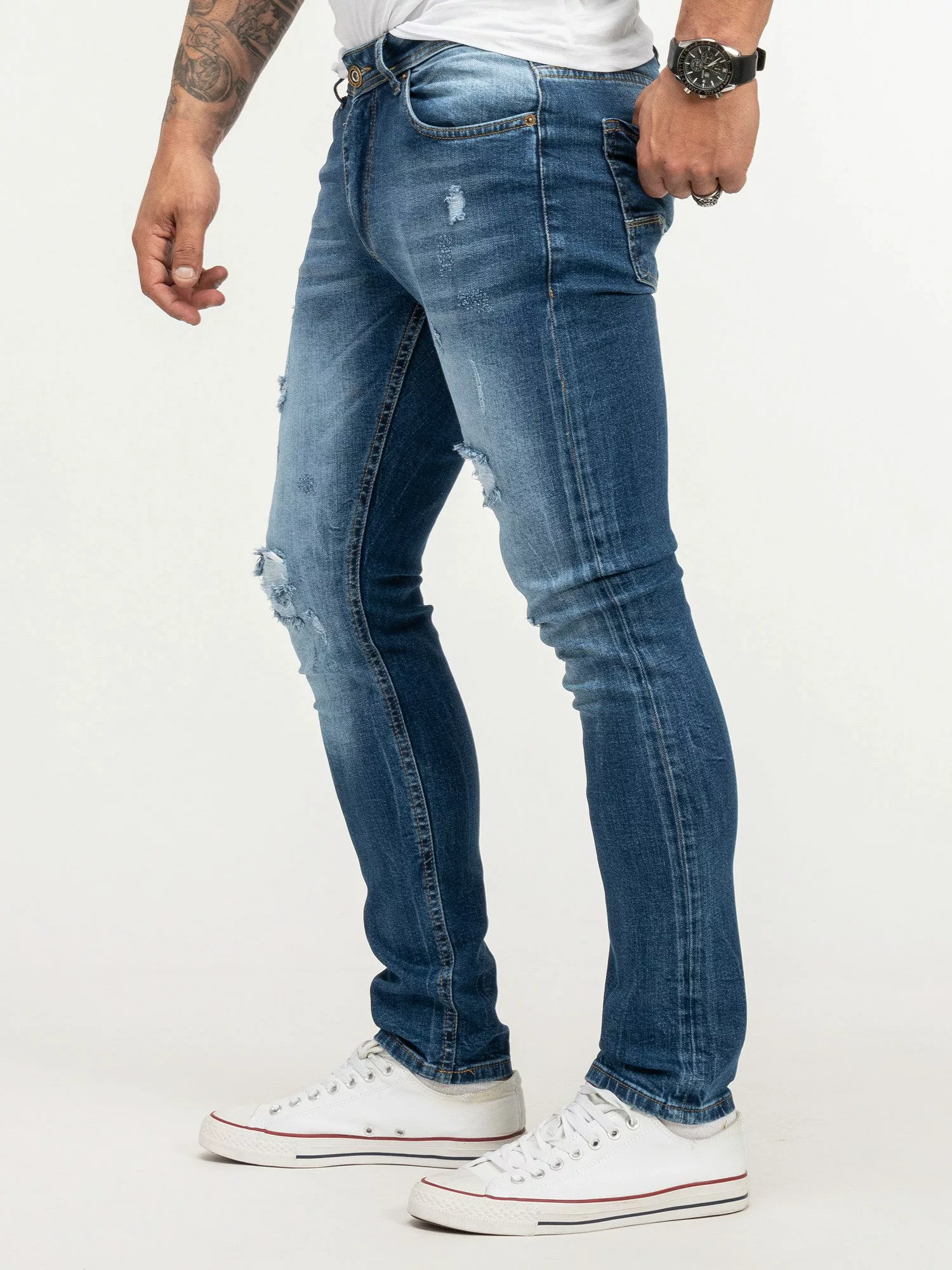Rock Creek Straight-Jeans Herren Jeans Stonewashed günstig online kaufen