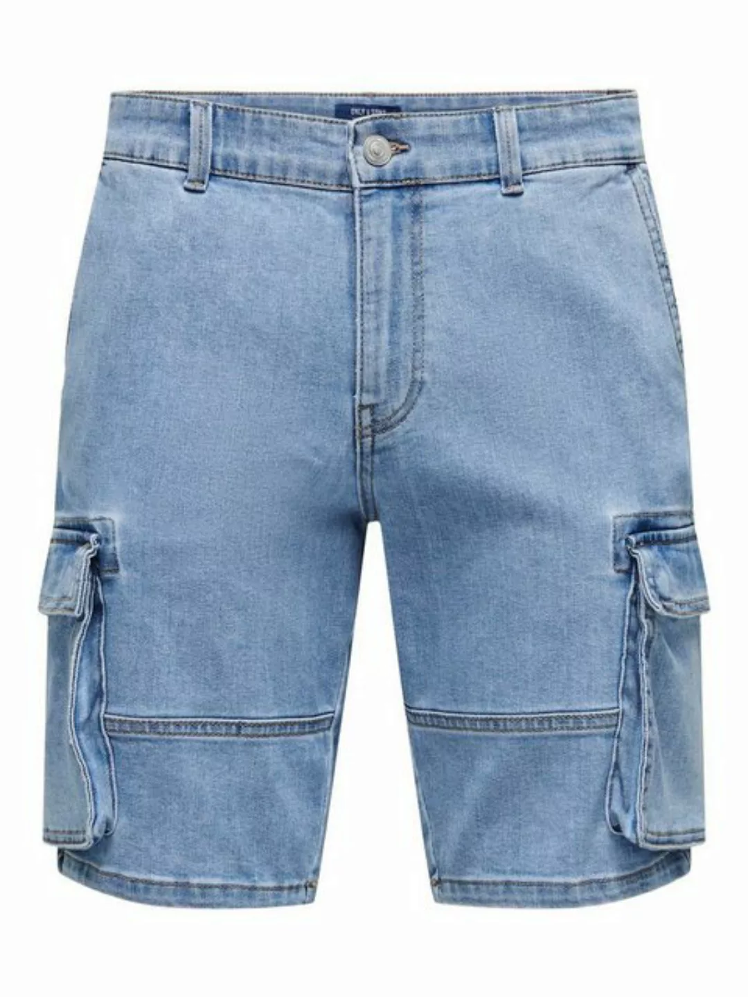 ONLY & SONS Jeansshorts Shorts Denim Midi Cargo-Stil Mid Waist ONSCAM STAGE günstig online kaufen