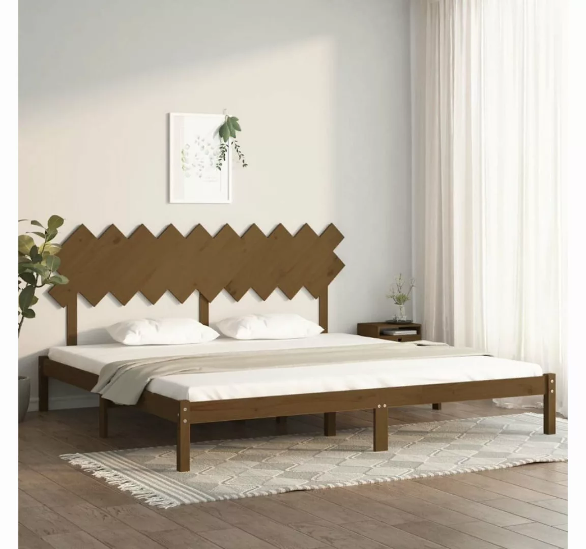 furnicato Bett Massivholzbett Honigbraun 200x200 cm günstig online kaufen