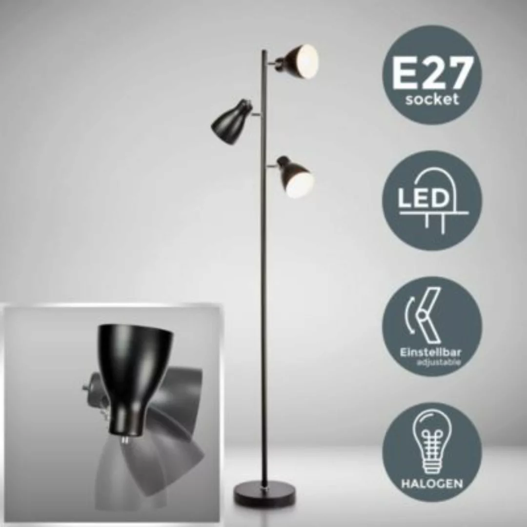 B.K.Licht LED Design Stehleuchte Metall Deckenfluter Steh-Lampe Leuchte sch günstig online kaufen