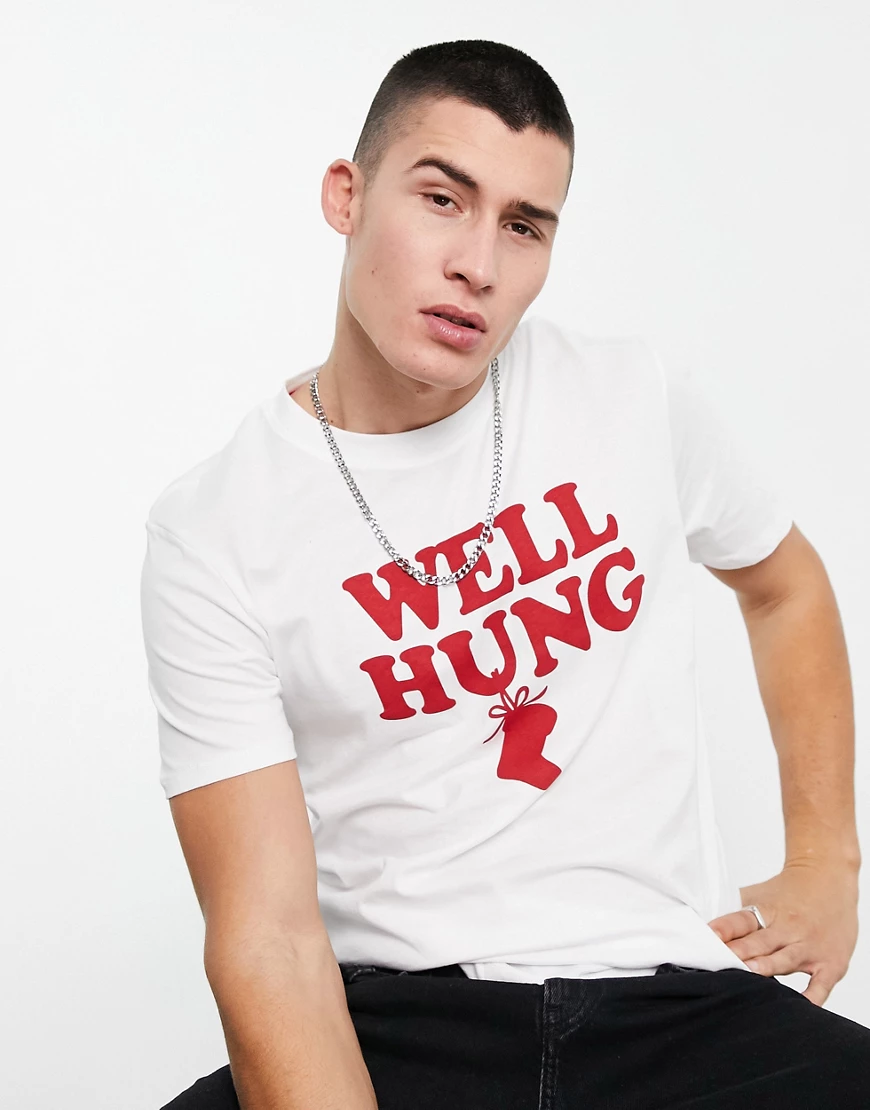 Jack & Jones Originals – Weihnachten – T-Shirt in Weiß mit weihnachtlichem günstig online kaufen