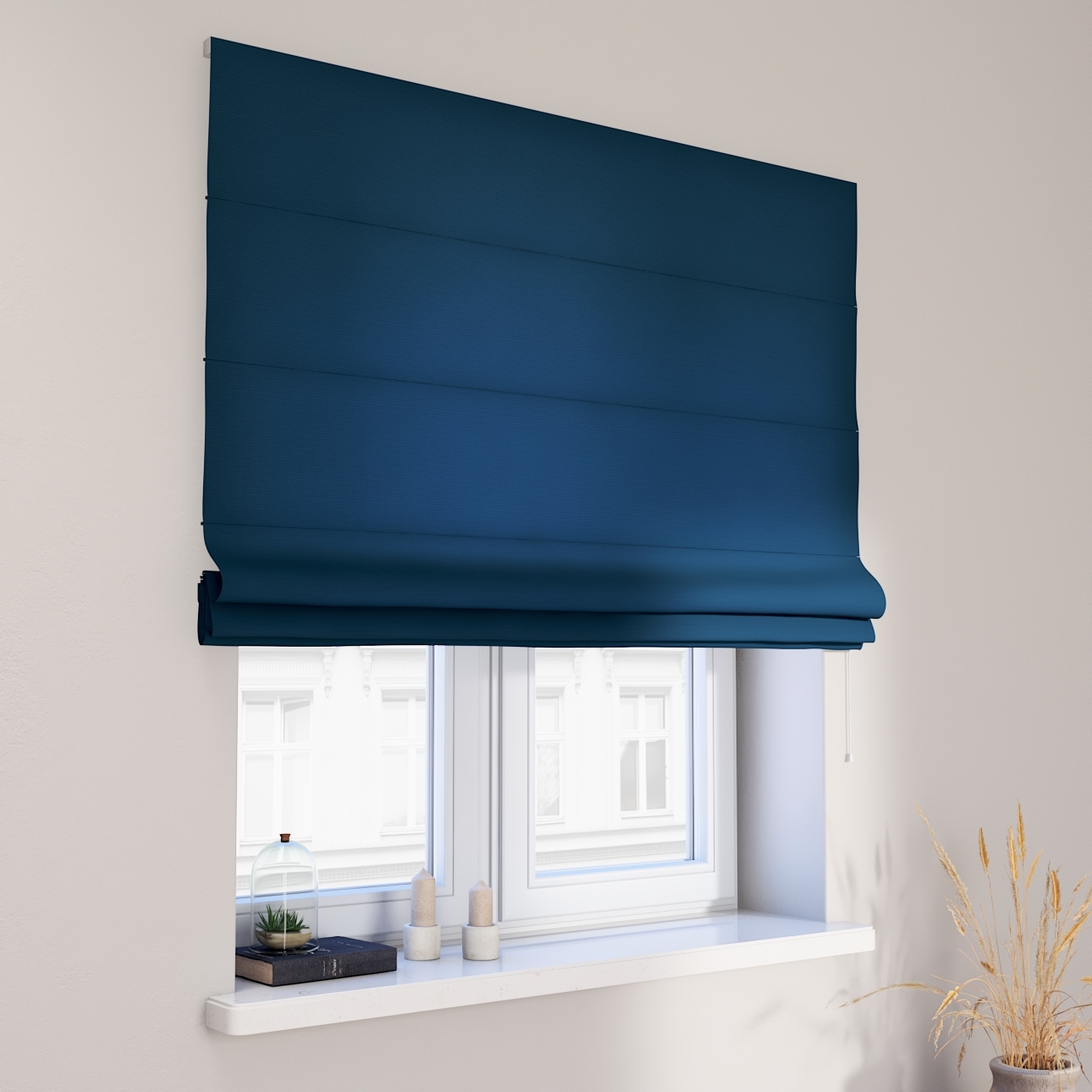 Dekoria Raffrollo Capri, marinenblau , 120 x 150 cm günstig online kaufen