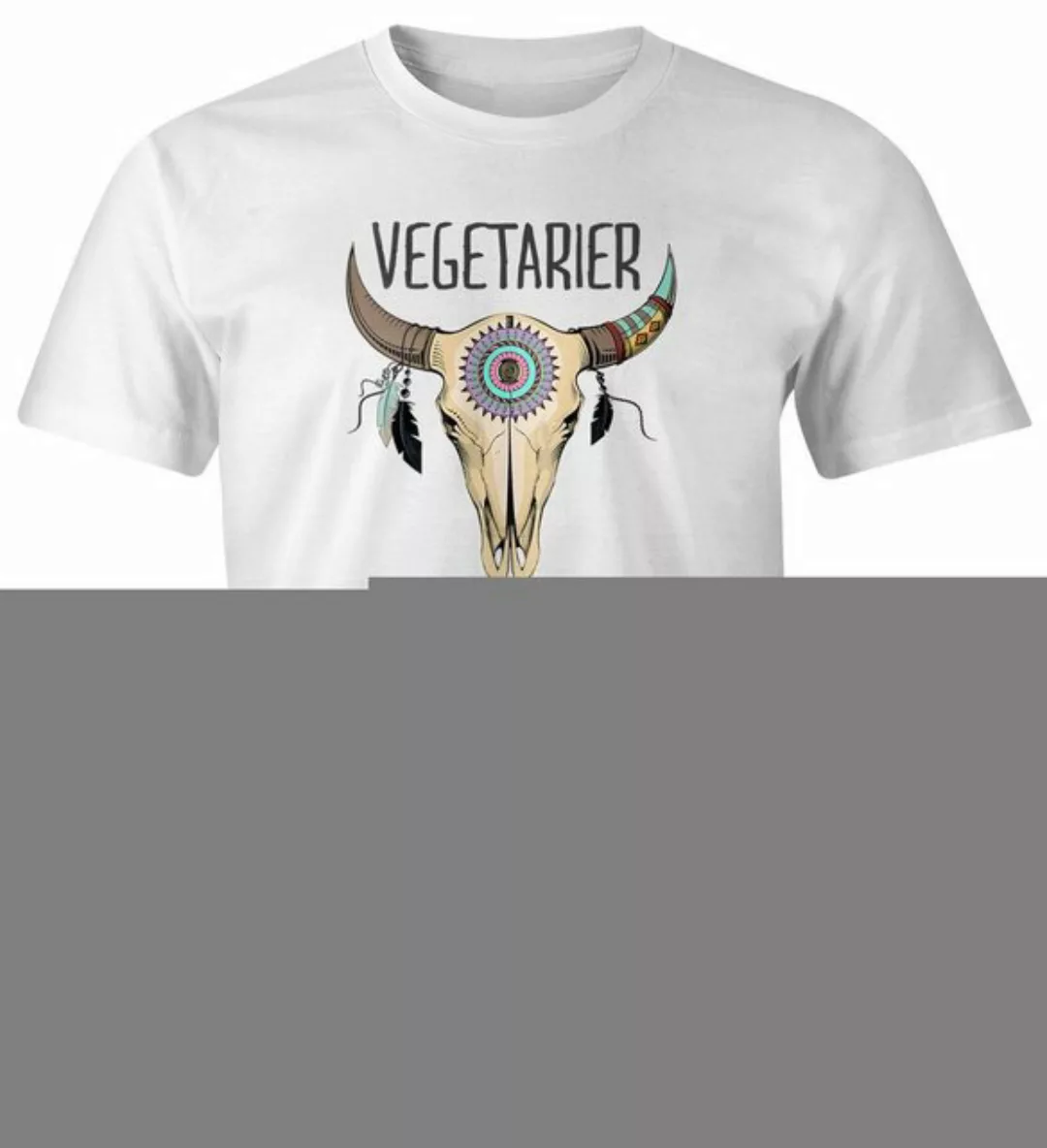 MoonWorks Print-Shirt Herren T-Shirt Vegetarier / Veganer Schlechter Jäger günstig online kaufen