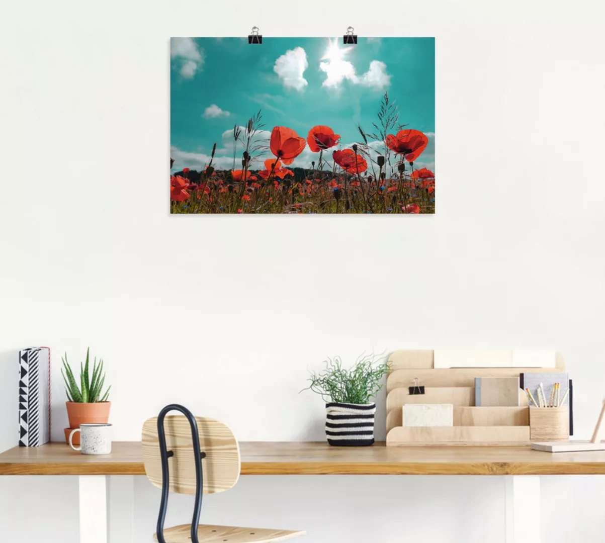 Artland Poster »Mohnblumenfeld im Frühling«, Blumen, (1 St.), als Alubild, günstig online kaufen