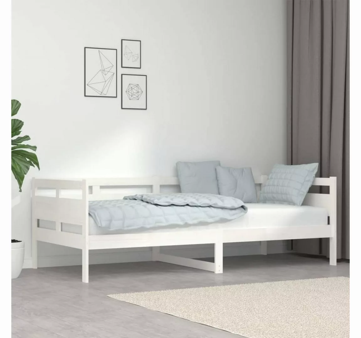 furnicato Bett Tagesbett Weiß Massivholz Kiefer 90x200 cm günstig online kaufen