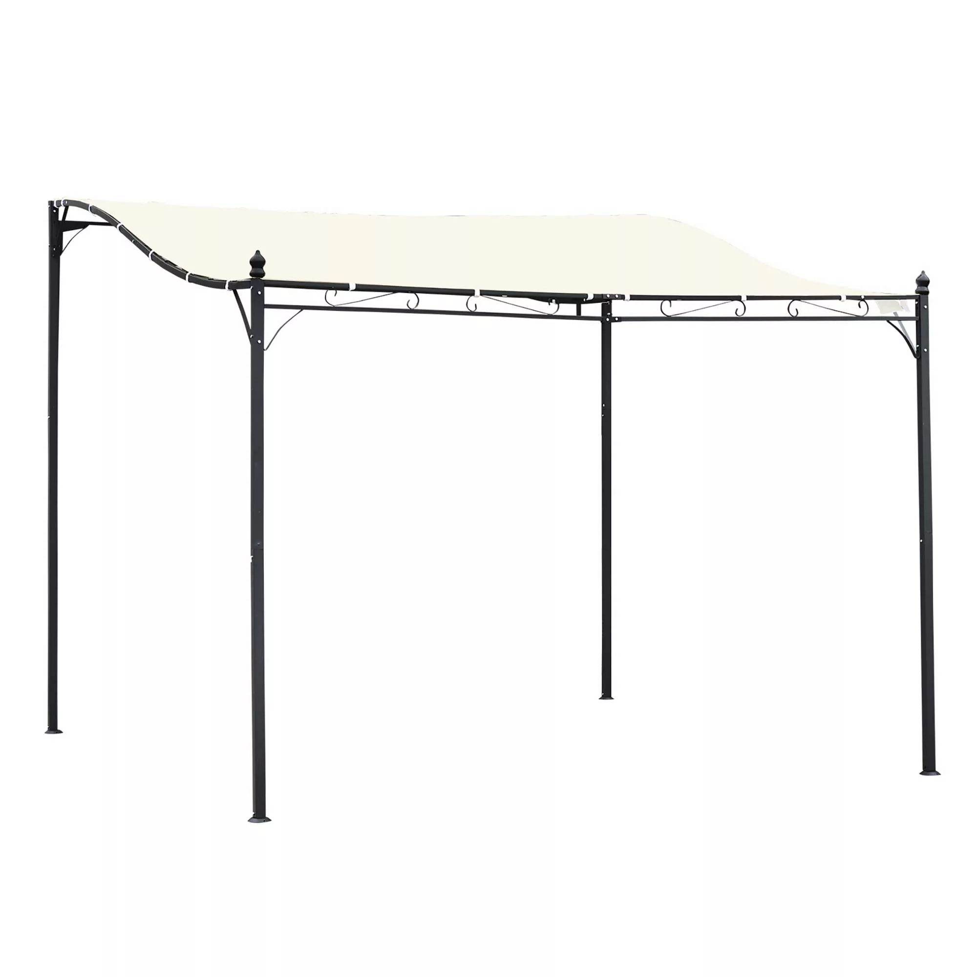 Outsunny Pergola Gartenpavillon  Überdachung Zelt Metall, Creme, 297x297cm günstig online kaufen