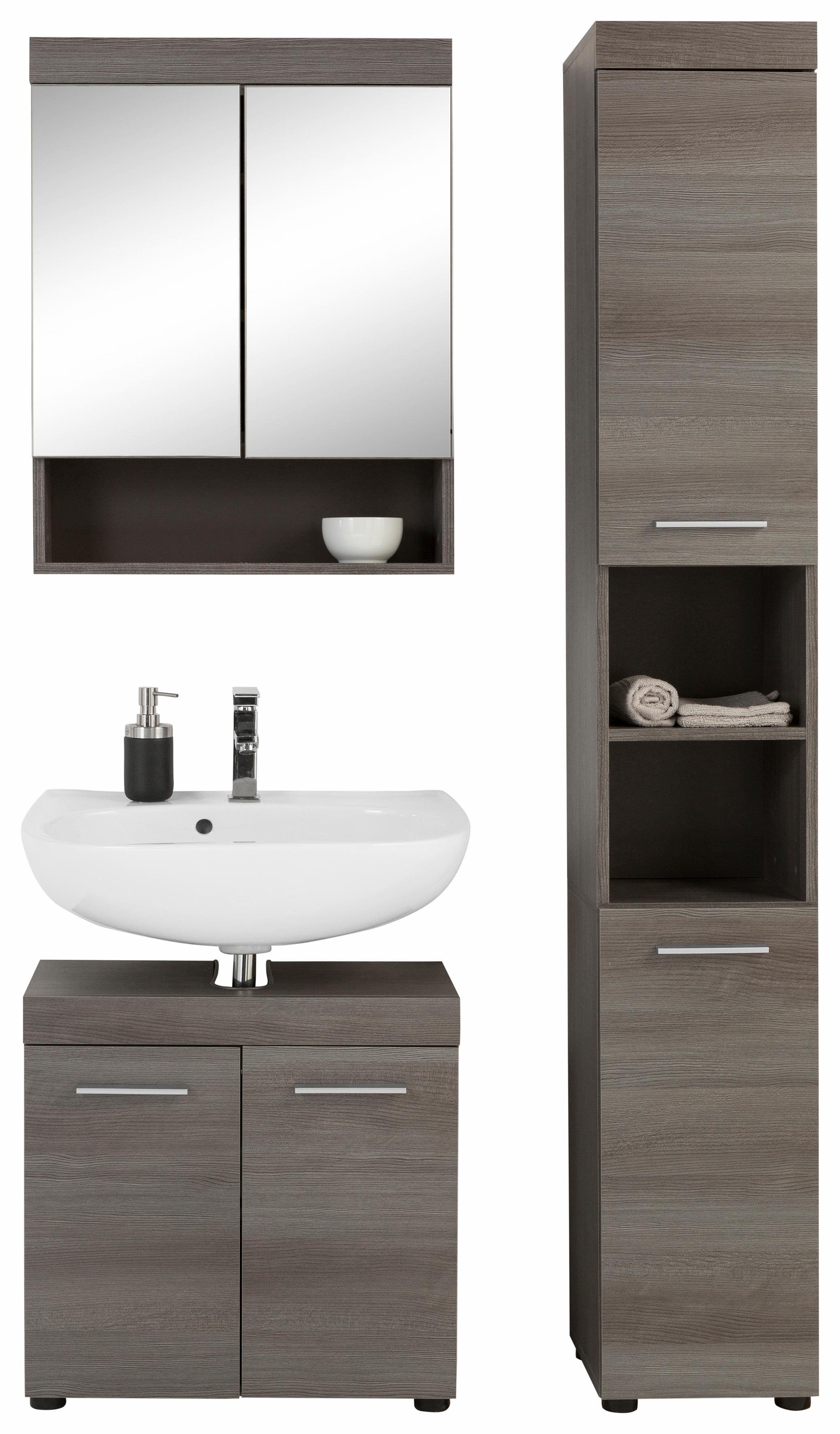 welltime Badmöbel-Set "Royan", (Set, 3 St.), Badmöbel-Set: Hochschrank, Spi günstig online kaufen