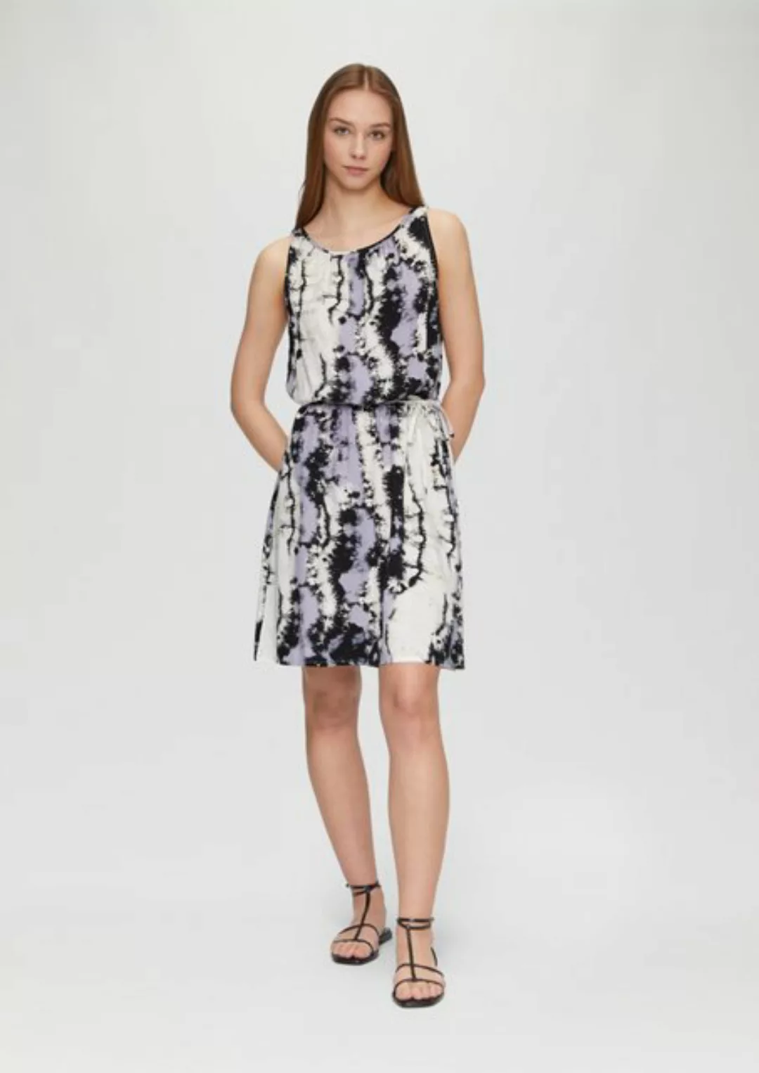 QS Minikleid Viskose-Kleid mit Cut-out und Bindeband Cut Out günstig online kaufen