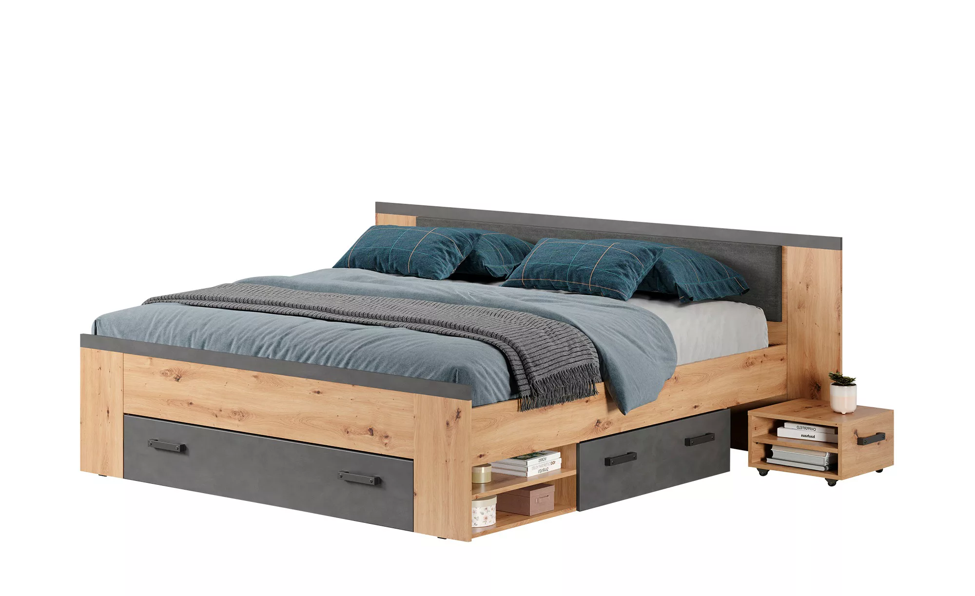 ebuy24 Bett Follow Bett 140x200cm mit Nachttisch, Schubladen günstig online kaufen