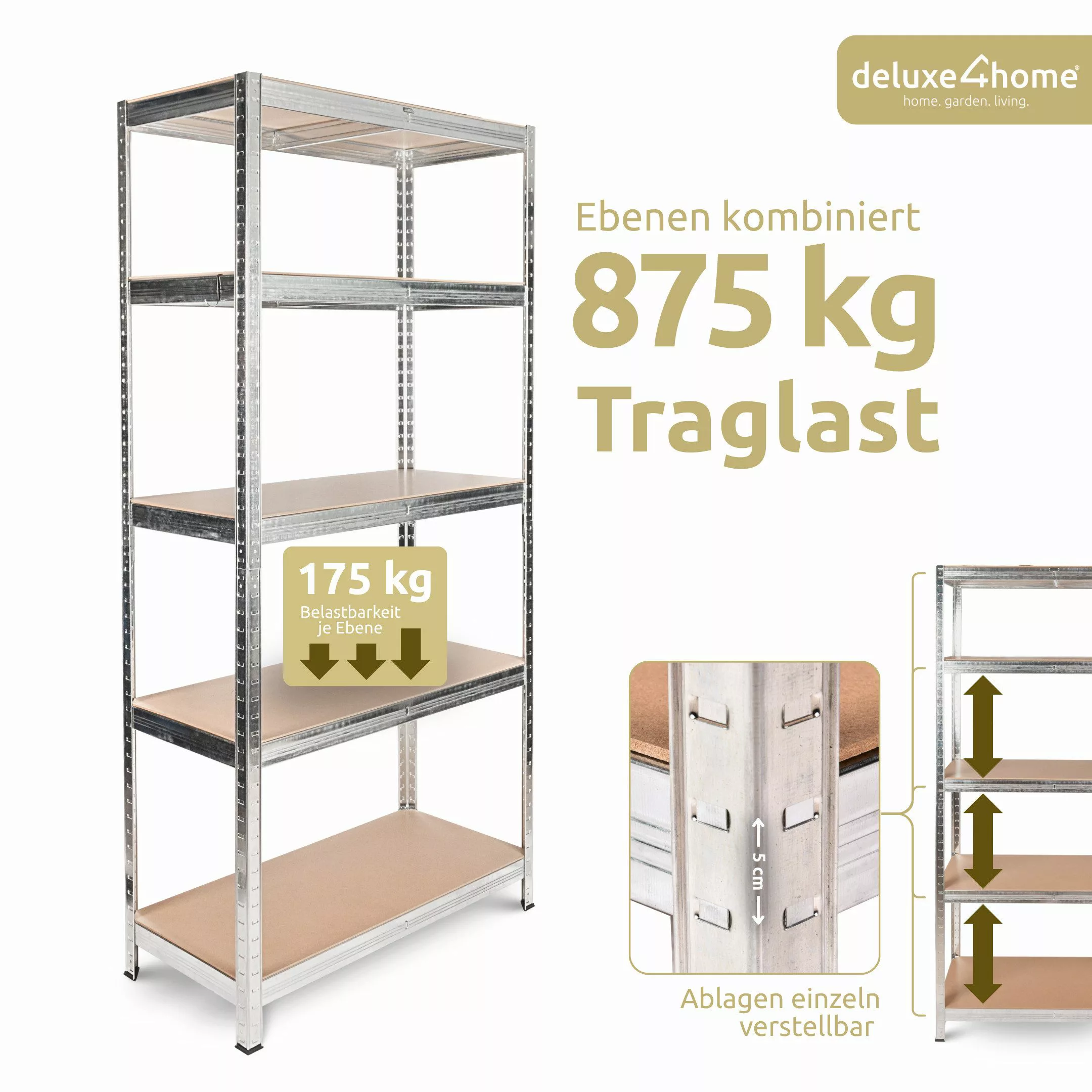 deluxe4home Schwerlastregal 2er Set Kellerregal verzinkt günstig online kaufen