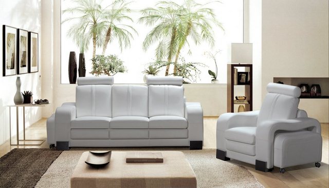 JVmoebel Sofa Sofagarnitur Couch 3+2+1 Set Polster Leder Wohnzimmer Sitz 33 günstig online kaufen