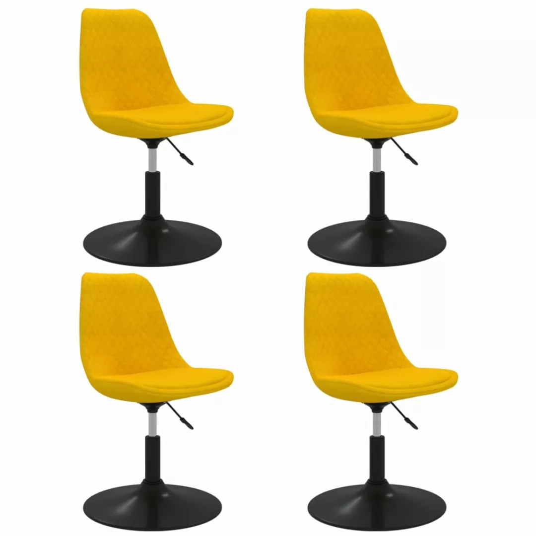 Vidaxl Esszimmerstühle 4 Stk. Drehbar Gelb Samt günstig online kaufen
