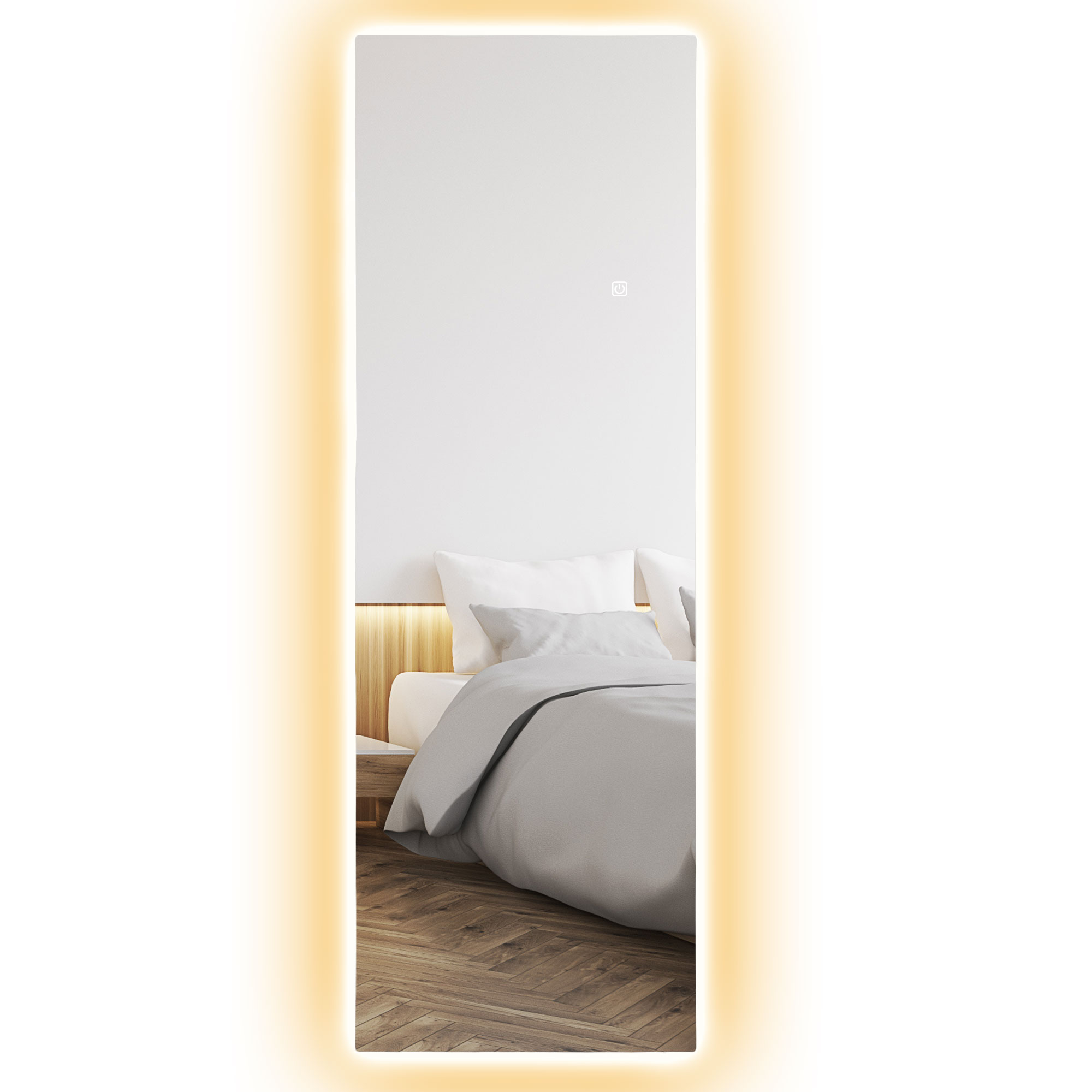 HOMCOM Ganzkörperspiegel 40 x 120 cm Standspiegel mit LED Lichte, Wandspieg günstig online kaufen