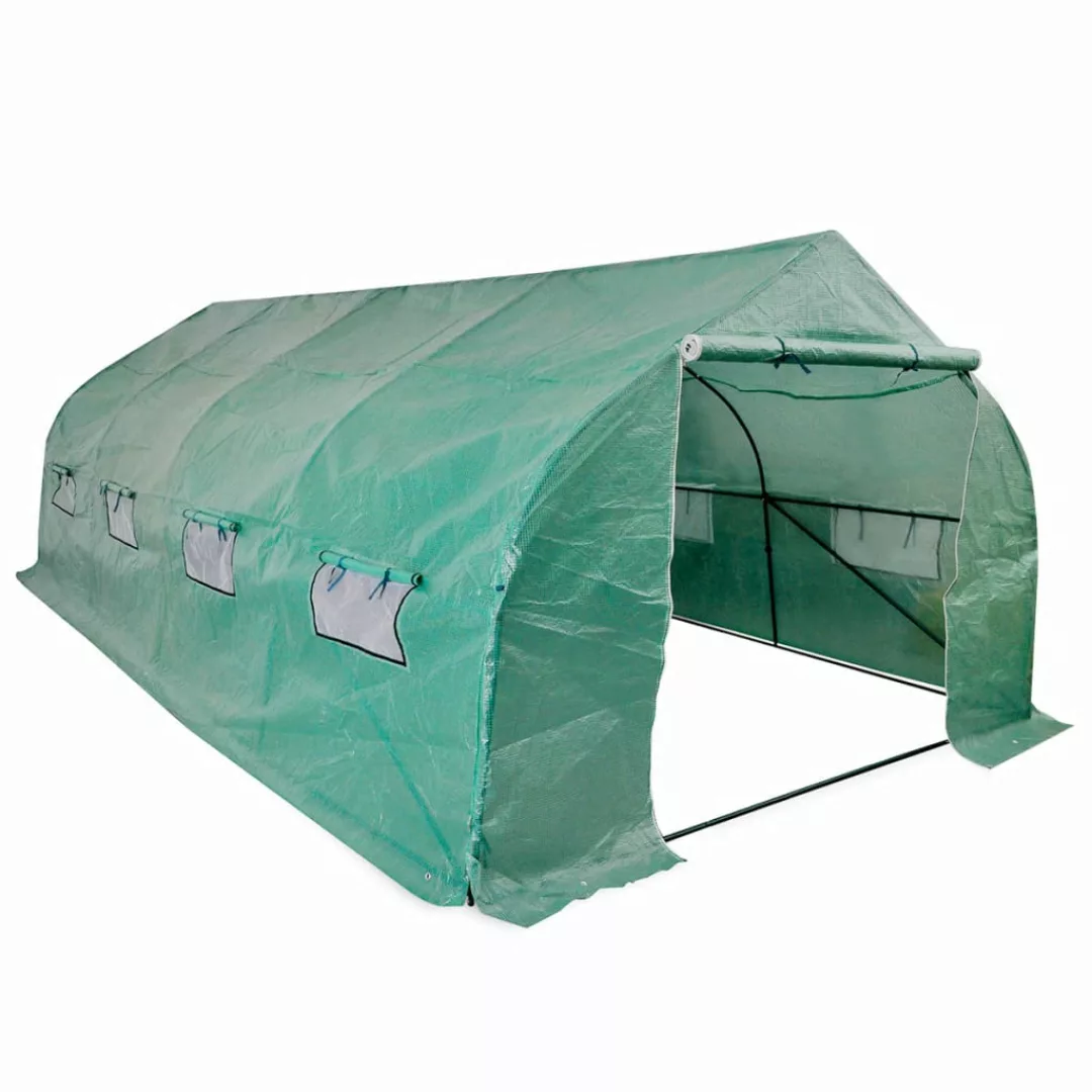 Polytunnel Gewächshaus Begehbar & Mobil Stahlrahmen 18 Mâ² günstig online kaufen