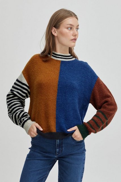 Pulz Jeans Strickpullover PZASTRID Color Block Pullover 50206900 günstig online kaufen