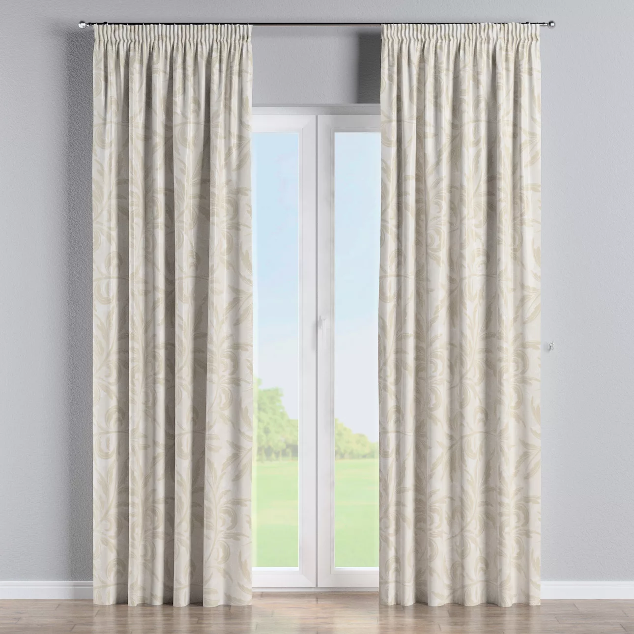 Vorhang mit Kräuselband, grau-beige, Secret Garden (144-93) günstig online kaufen