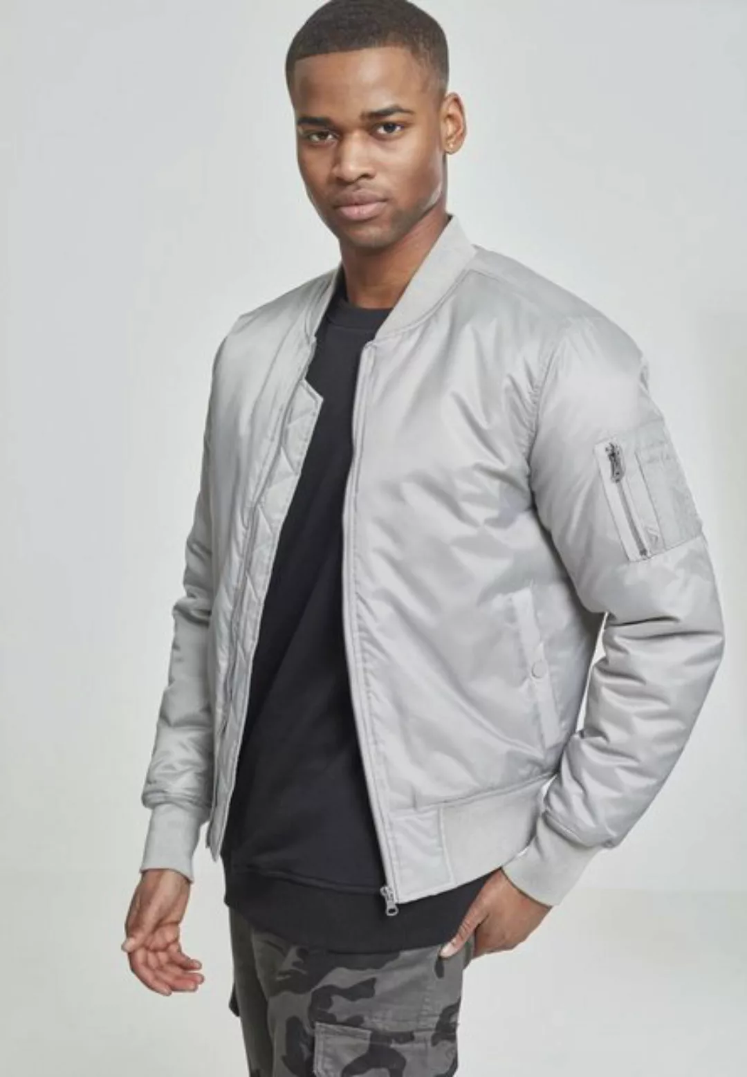 URBAN CLASSICS Bomberjacke TB861 - Basic Bomber Jacket h.grey S günstig online kaufen