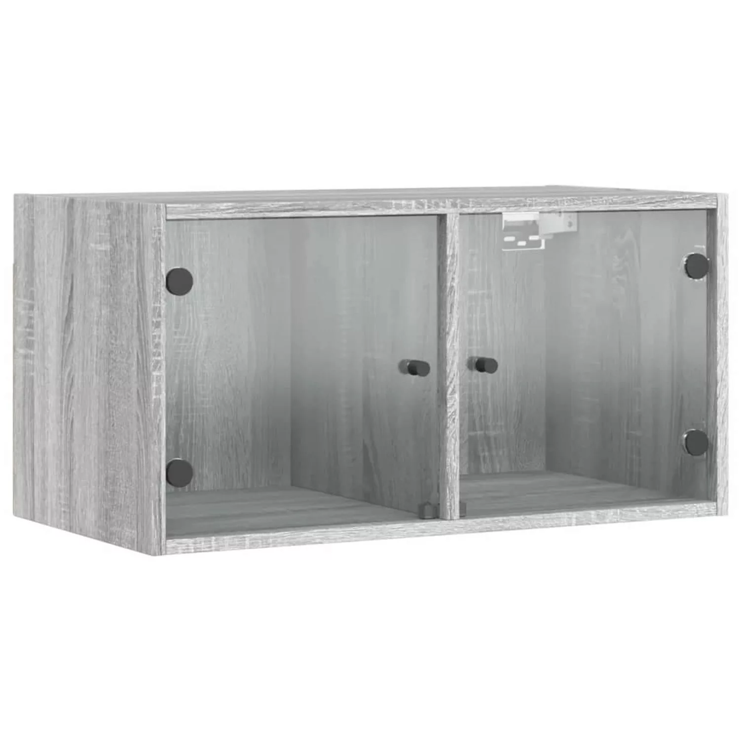 vidaXL Wandschrank mit Glastüren Grau Sonoma 68,5x37x35 cm günstig online kaufen