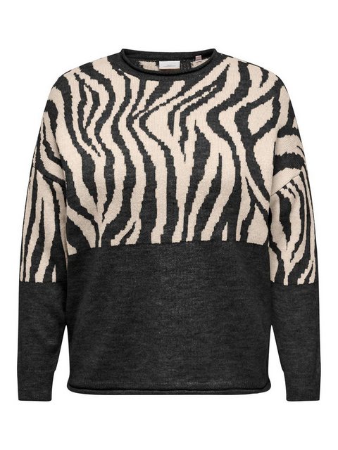 ONLY CARMAKOMA Rundhalspullover CARJADE ZEBRA L/S O-NECK KNT günstig online kaufen