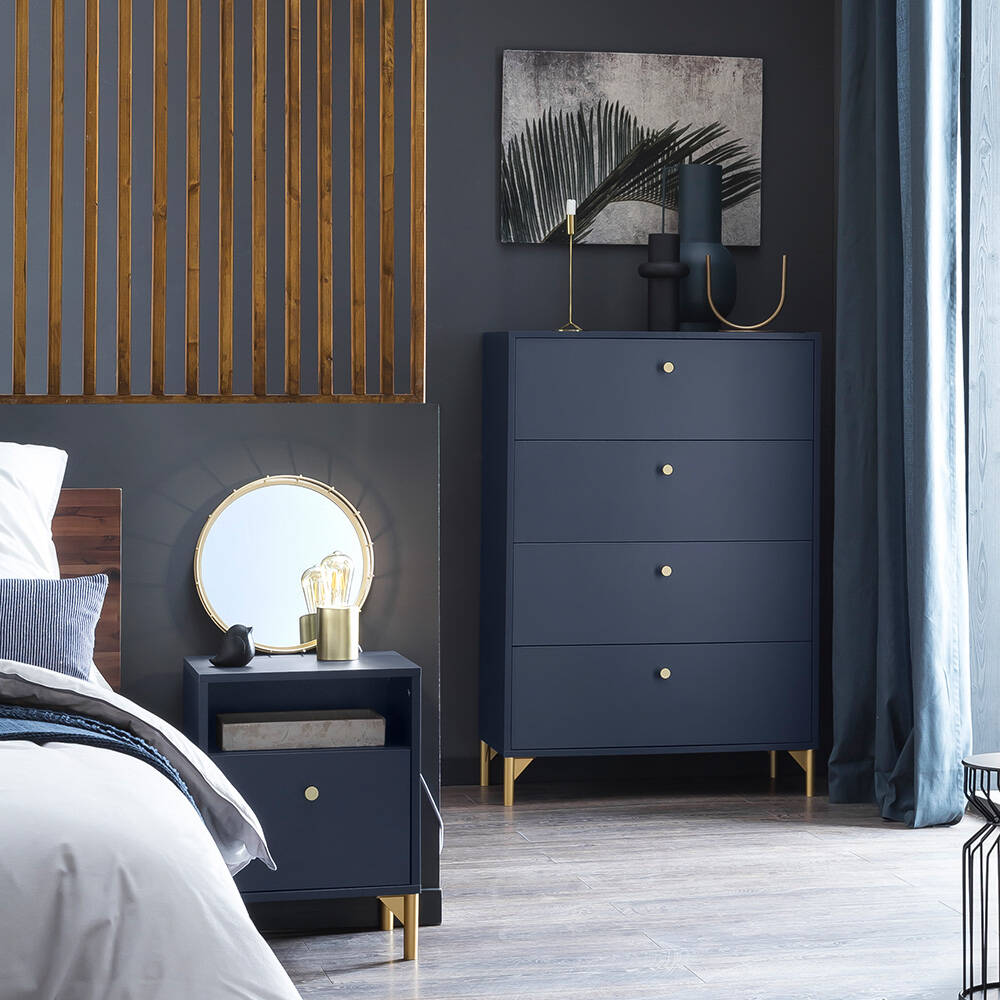 Schlafzimmer Set 2-teilig ALBENGA-80 in blau günstig online kaufen