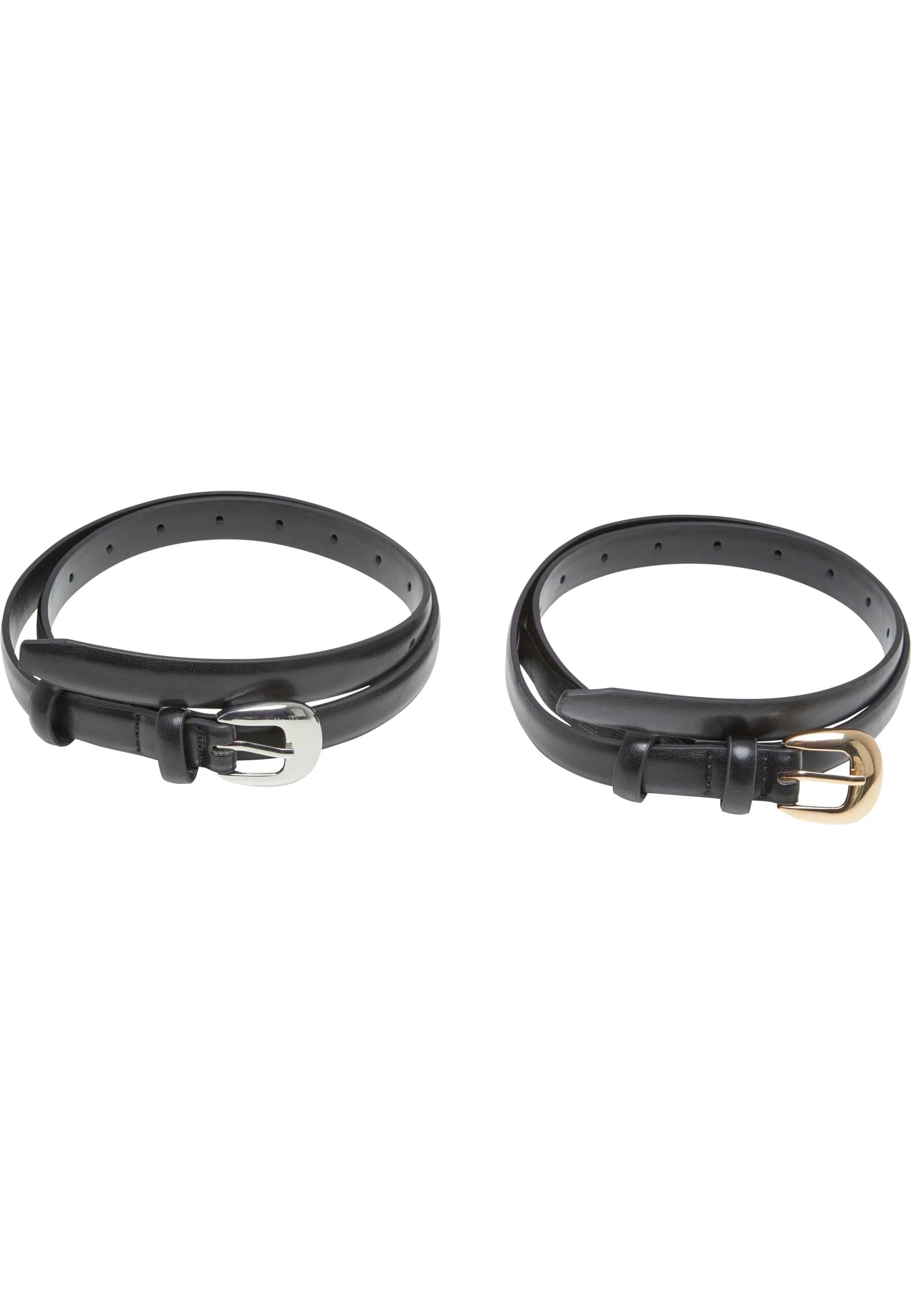 URBAN CLASSICS Synthetikgürtel "Urban Classics Chunky Buckle Slim Belt 2-Pa günstig online kaufen