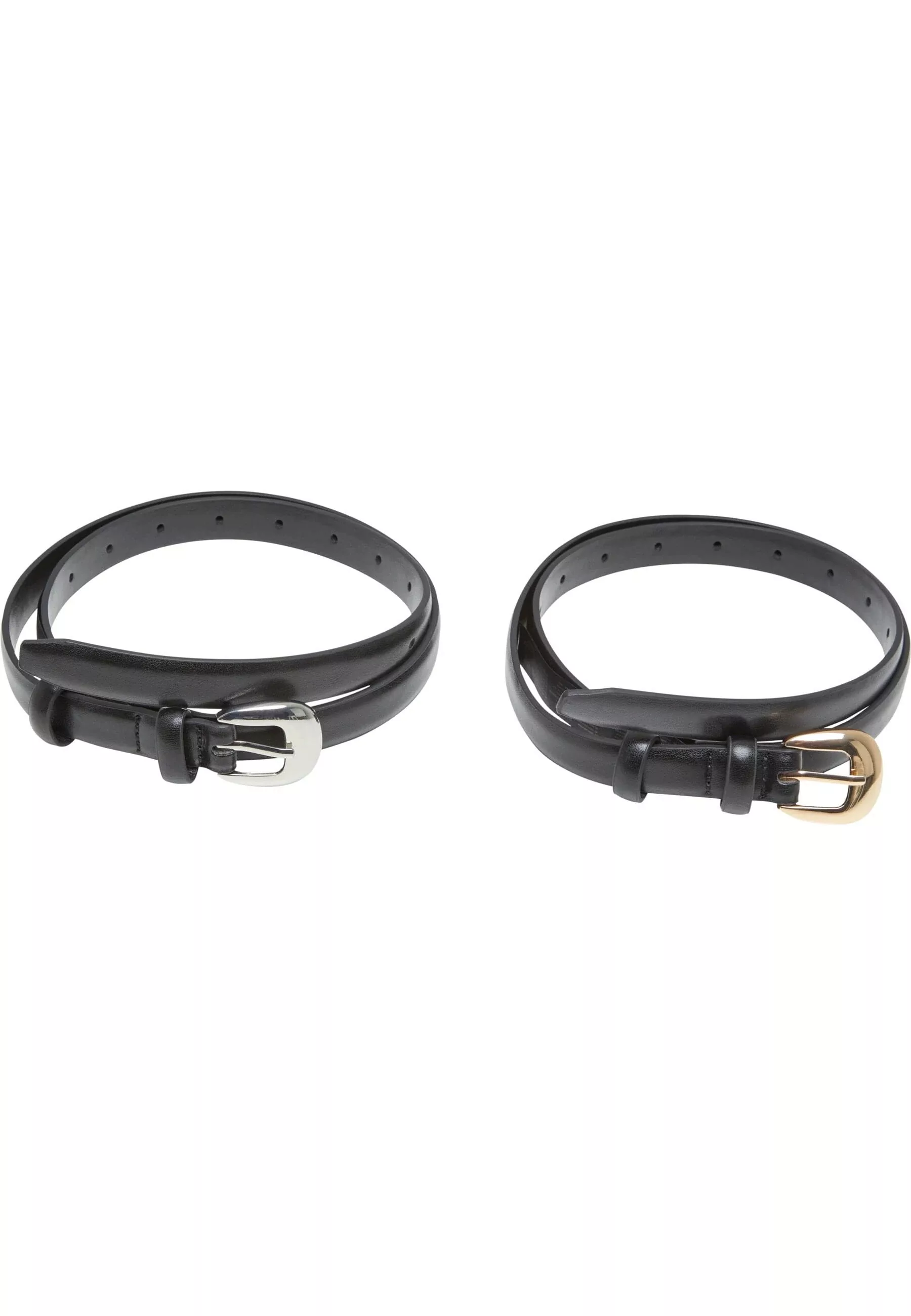 URBAN CLASSICS Synthetikgürtel "Urban Classics Chunky Buckle Slim Belt 2-Pa günstig online kaufen