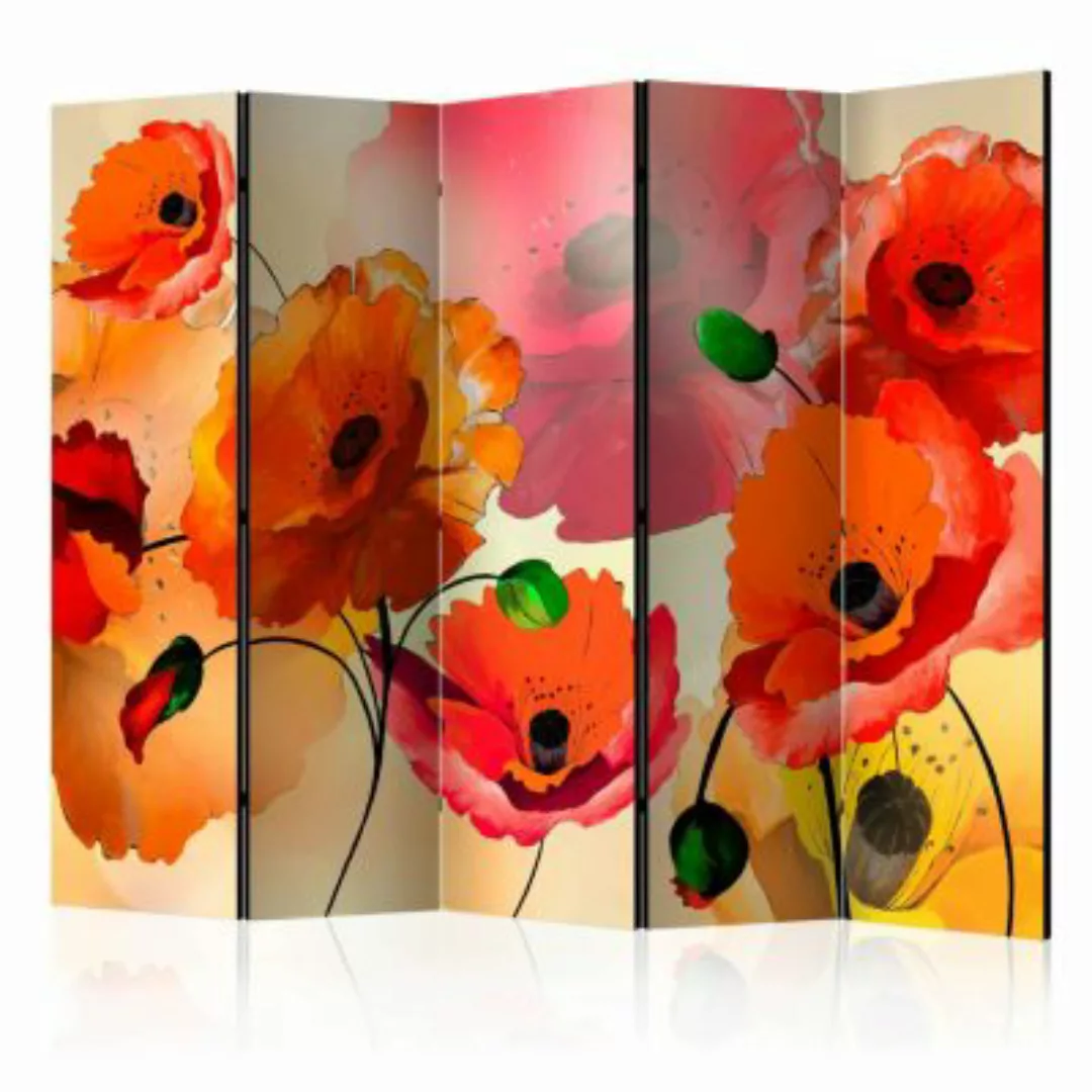 artgeist Paravent Velvet poppies II [Room Dividers] mehrfarbig Gr. 225 x 17 günstig online kaufen