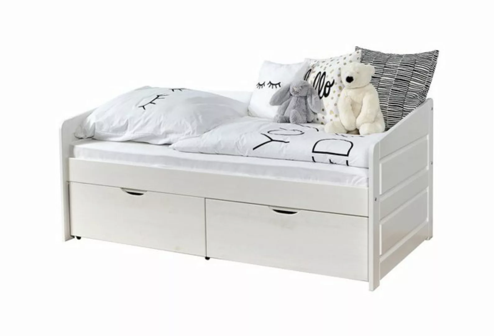 Ticaa Funktionsbett Sofabett MINI Micki 80x160 Buche Weiß günstig online kaufen