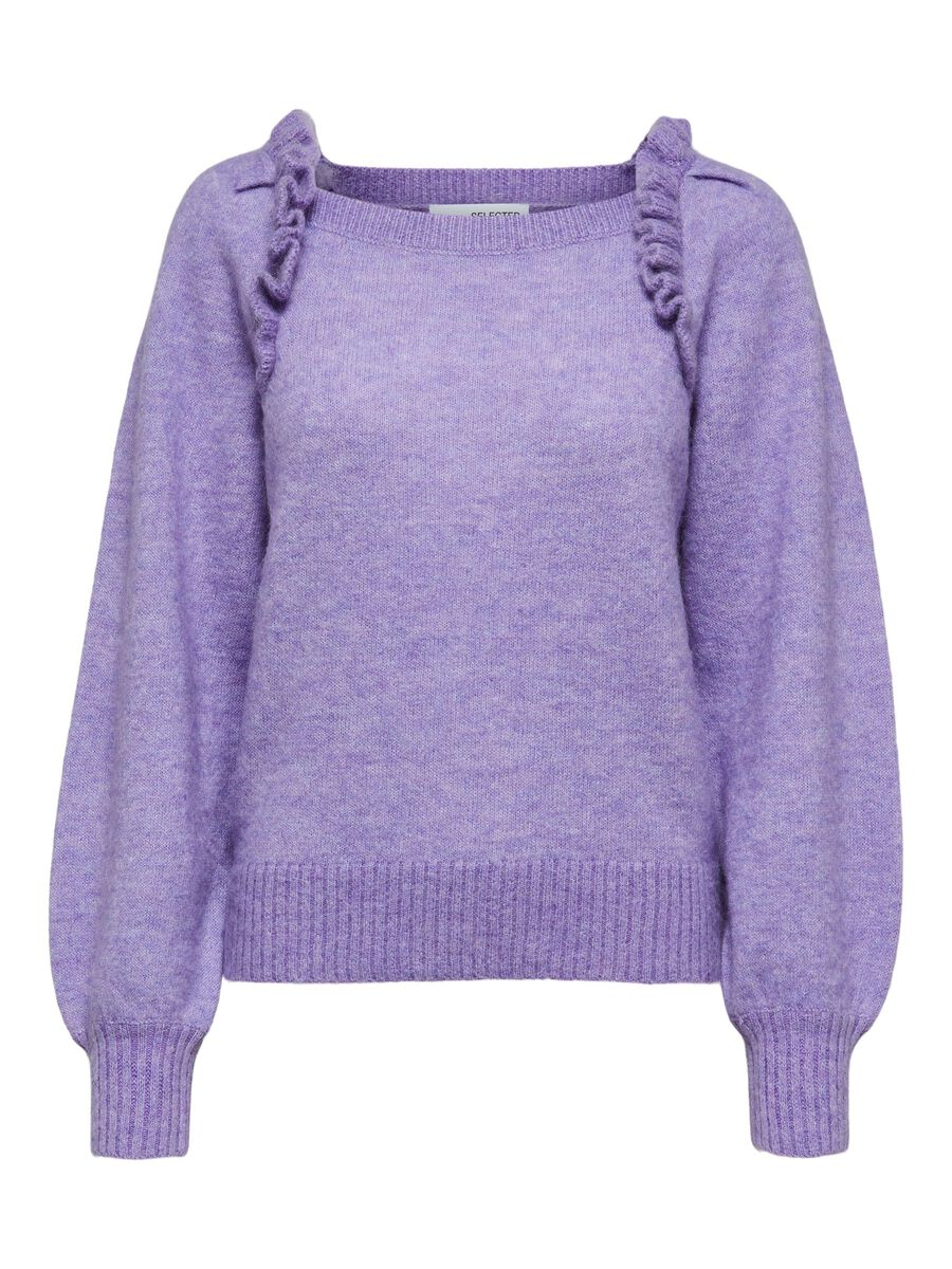 SELECTED Wollgemisch- Strickpullover Damen Violett günstig online kaufen