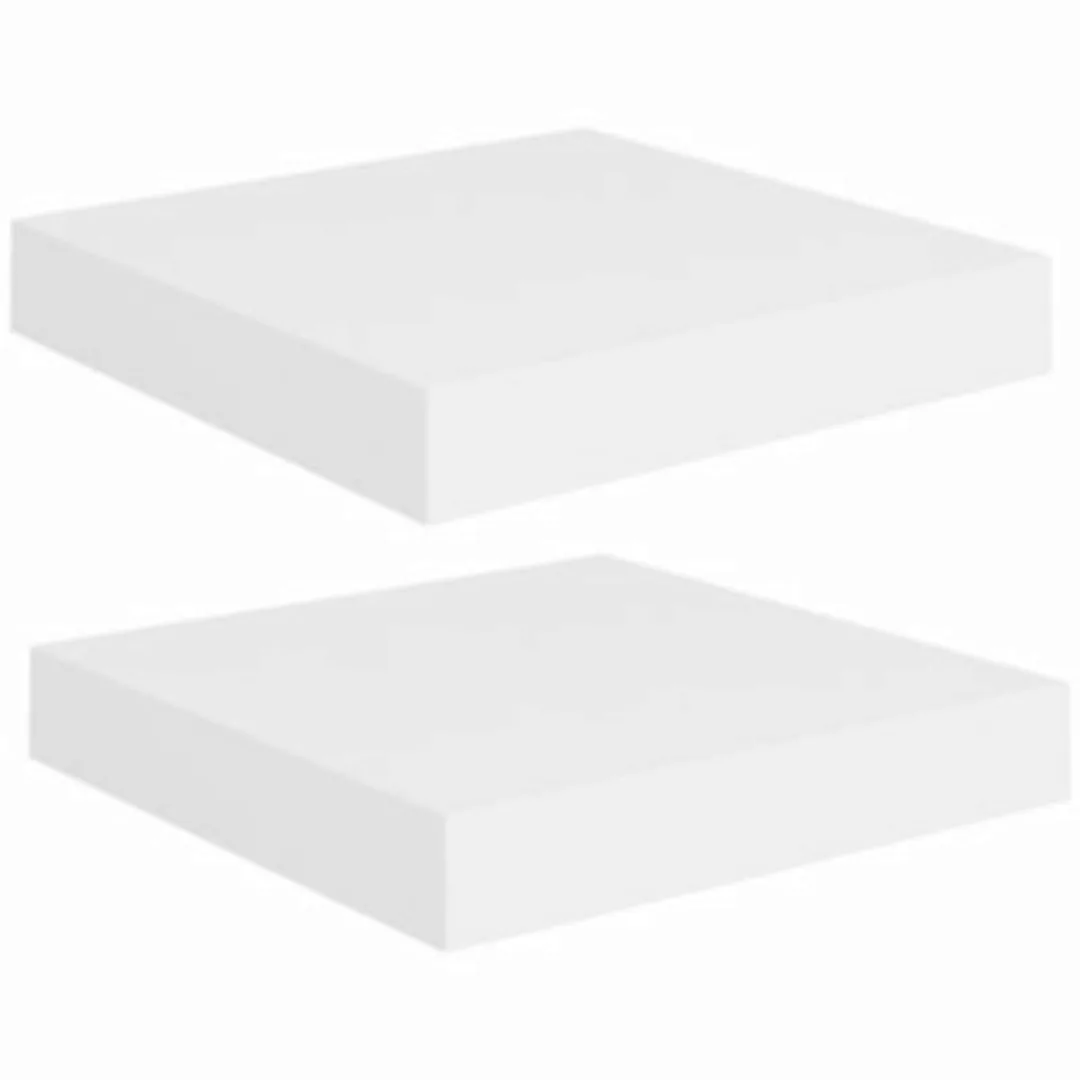 Schwebende Wandregale 2 Stk. Weiß 23x23,5x3,8cm Mdf günstig online kaufen