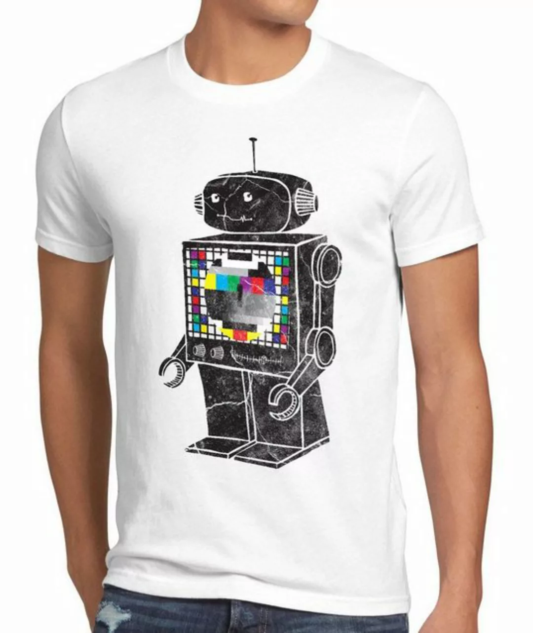 style3 Print-Shirt Herren T-Shirt Testbild Roboter Big Bang Sheldon TV Moni günstig online kaufen