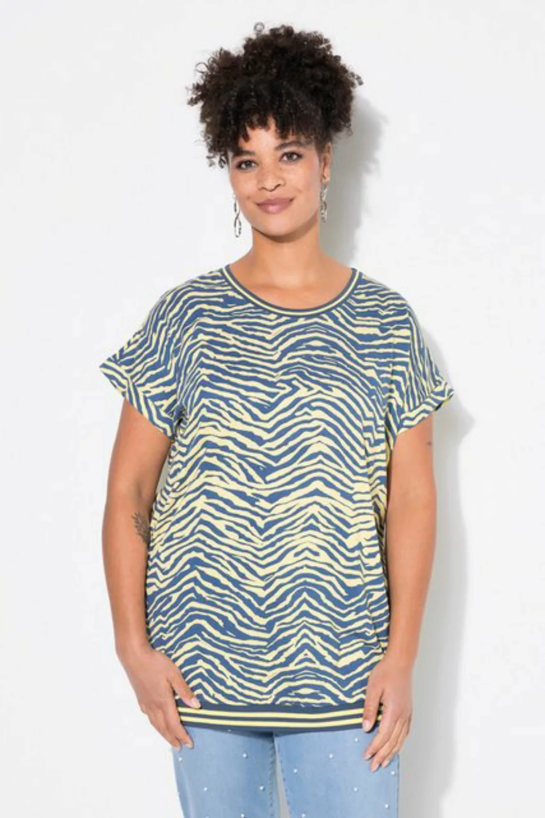 MIAMODA T-Shirt T-Shirt oversized Zebra Rundhals günstig online kaufen