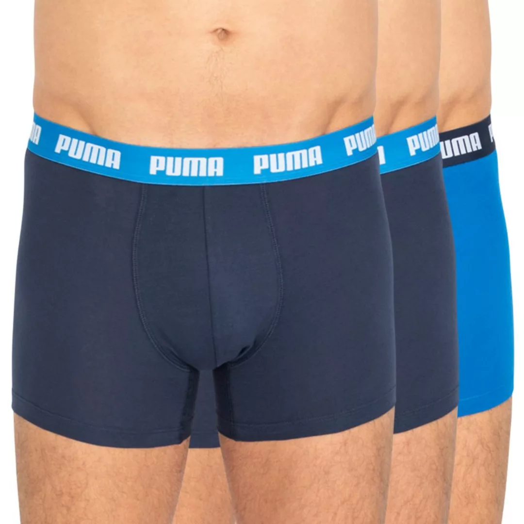 Puma 3-er Set Boxer Blau mit verschiedenfarbigem Webbund günstig online kaufen