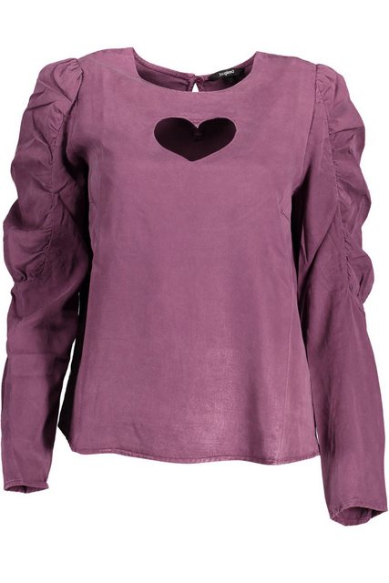 Desigual Blusenshirt Damenbluse Violett mit Kontrastdetails - Langarm günstig online kaufen