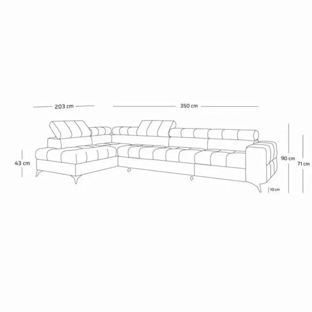 Fun Möbel Ecksofa Schlafsofa Sofa SPARKS MAX in Stoff Infinity, Einstellbar günstig online kaufen