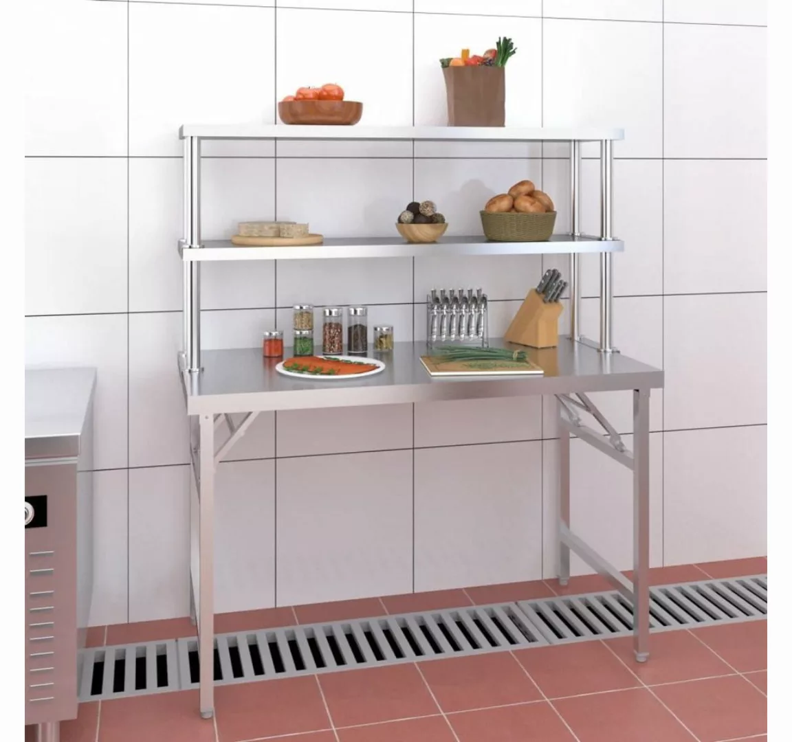 vidaXL Spülenschrank Küchen-Arbeitstisch mit Aufsatzboard 120x60x145 cm Ede günstig online kaufen
