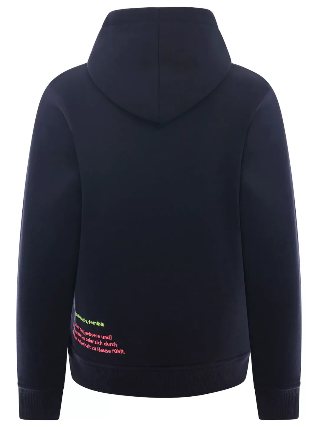 Zwillingsherz Sweatshirt mit Kapuze, Backprint, Detailprint vorne, neonfarb günstig online kaufen