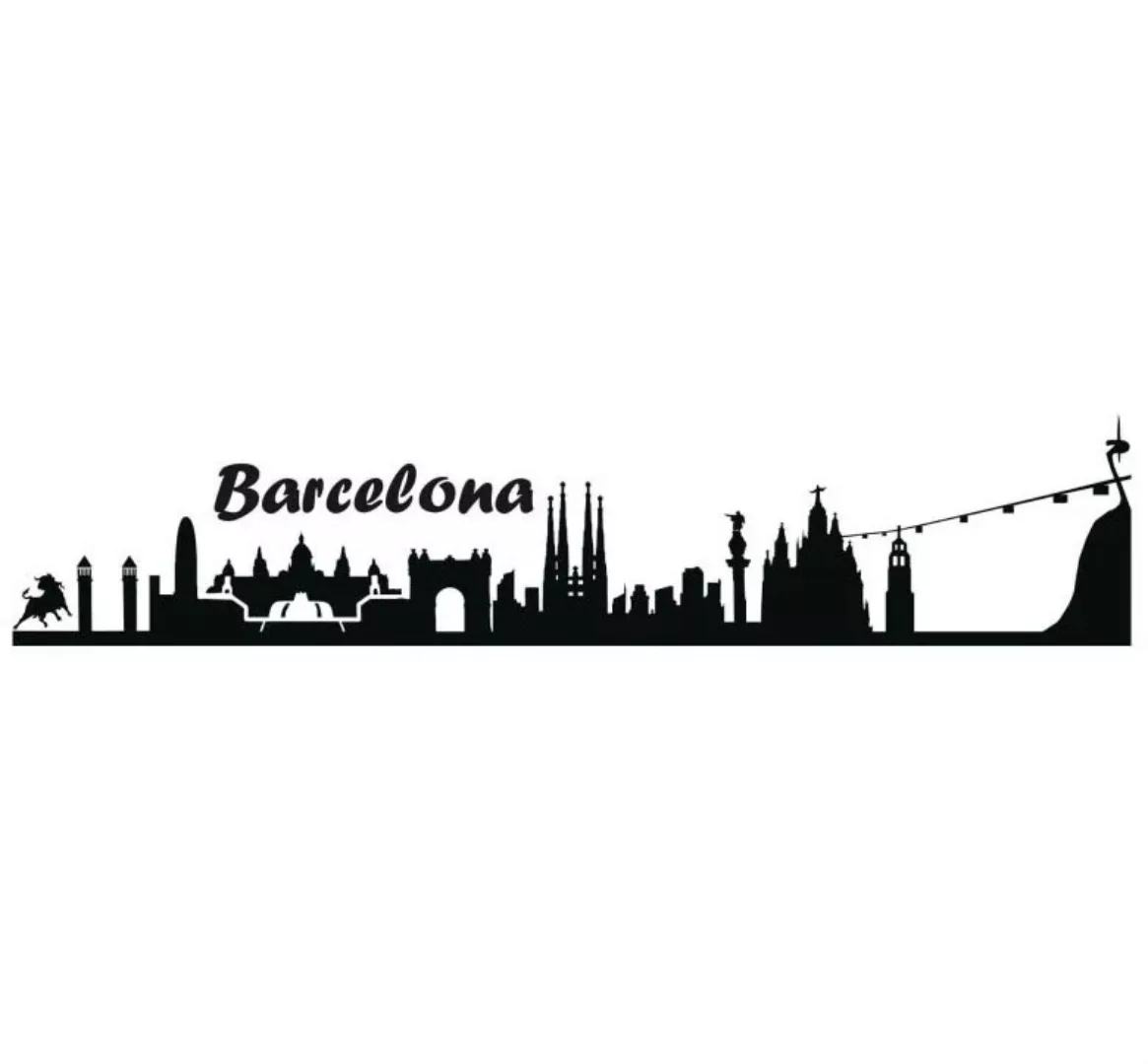 Wall-Art Wandtattoo »Stadt Skyline Barcelona 100cm«, (1 St.) günstig online kaufen