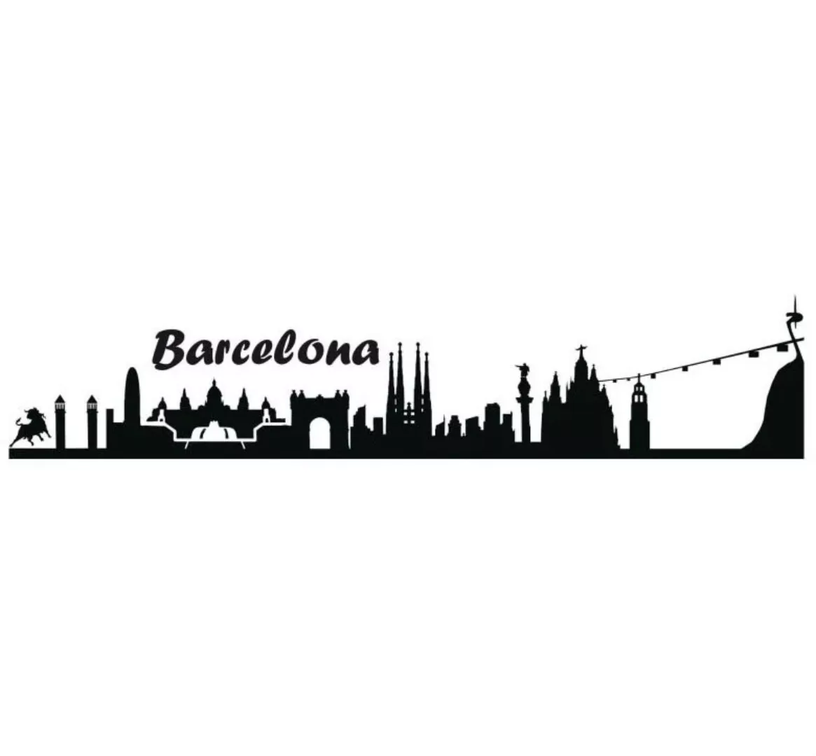 Wall-Art Wandtattoo "Stadt Skyline Barcelona 100cm", (1 St.), selbstklebend günstig online kaufen