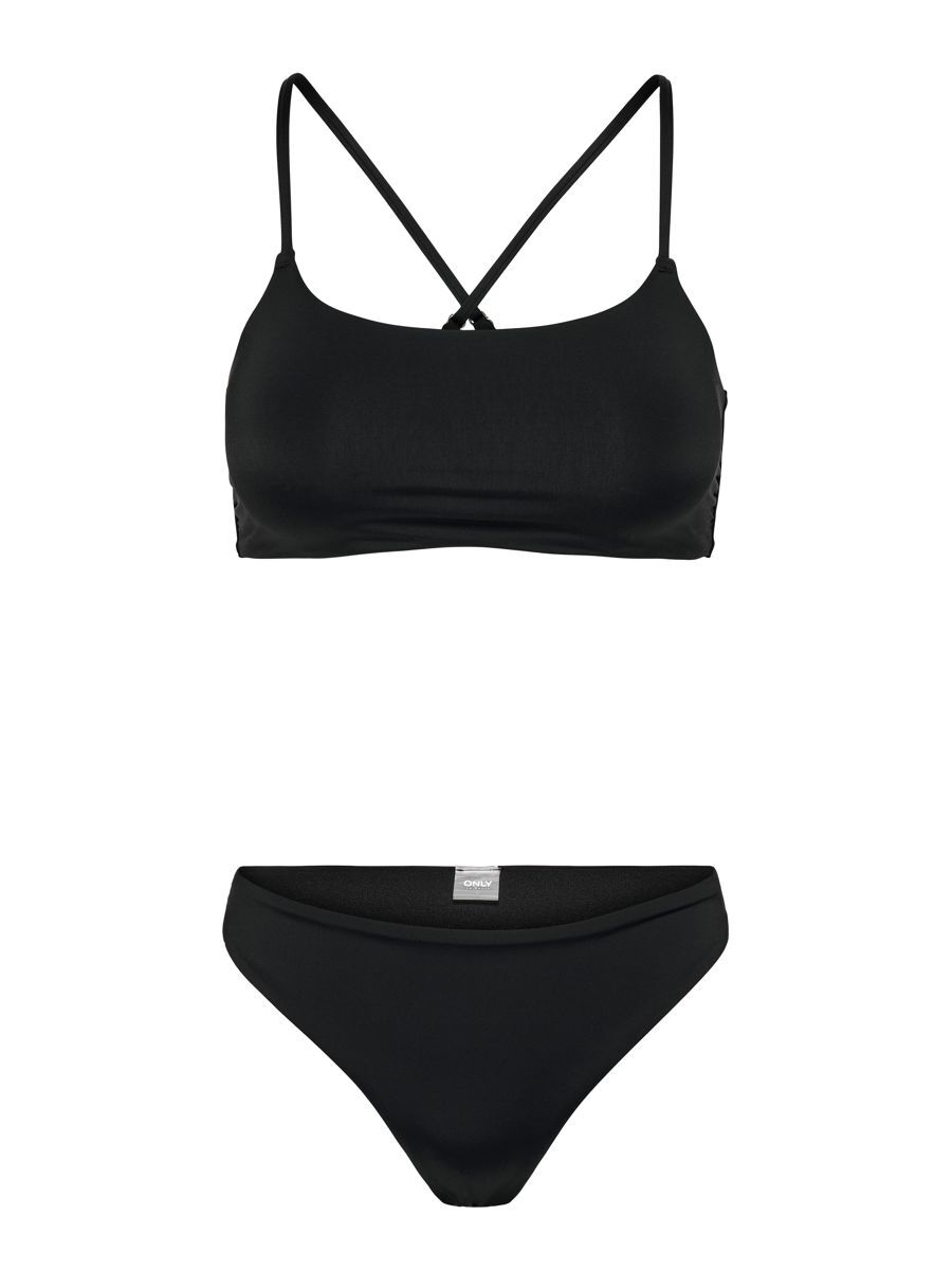 ONLY Einfarbiger Bikini Damen Schwarz günstig online kaufen