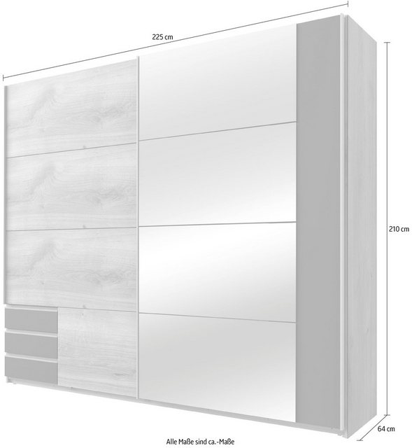 Wimex Schwebetürenschrank Emden moderner Kleiderschrank mit Spiegel und Sch günstig online kaufen