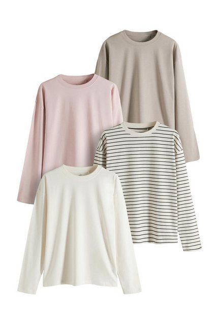 The Set Langarmshirt The Set Relaxed Fit Langarmshirts, 4er-Pack (4-tlg) günstig online kaufen