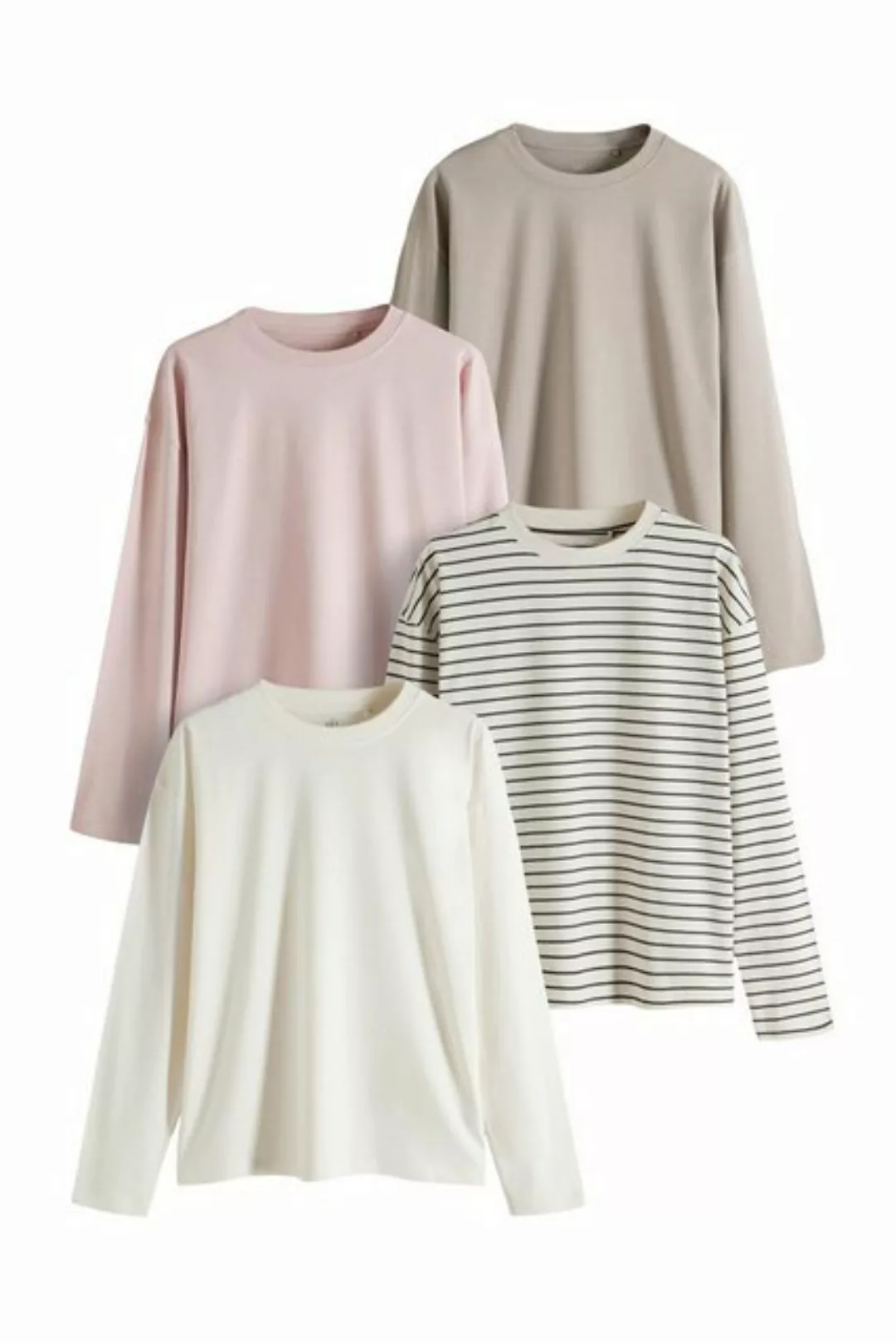 The Set Langarmshirt The Set Relaxed Fit Langarmshirts, 4er-Pack (4-tlg) günstig online kaufen