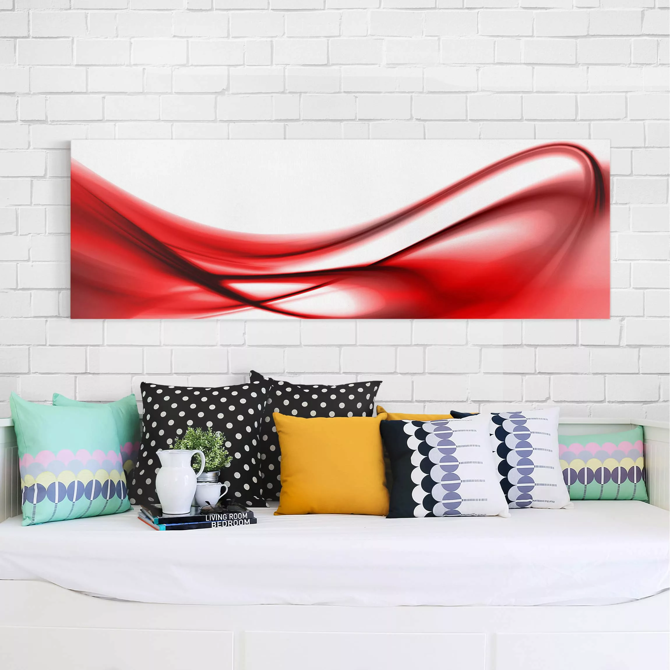 Leinwandbild Abstrakt - Panorama Red Touch günstig online kaufen