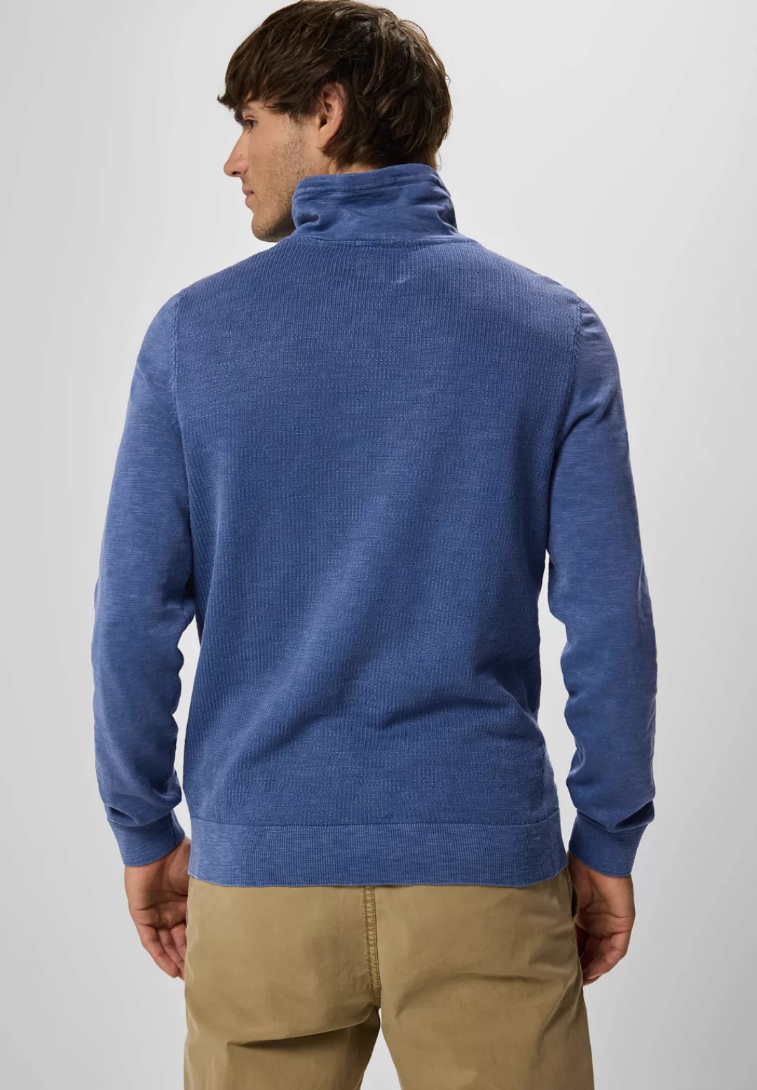 STREET ONE MEN Stehkragenpullover, aus reiner Baumwolle günstig online kaufen