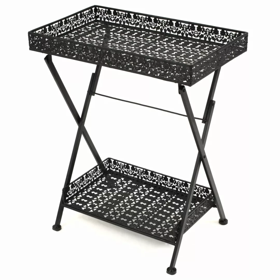 Beistelltisch Klappbar Vintage Metall 58 X 35 X 72 Cm Schwarz günstig online kaufen